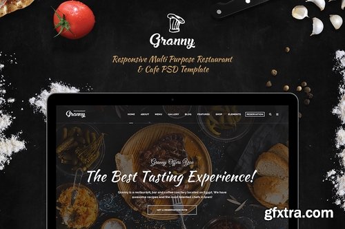 Granny - Elegant Restaurant & Cafe PSD Template