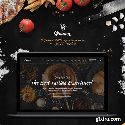 Granny - Elegant Restaurant & Cafe PSD Template