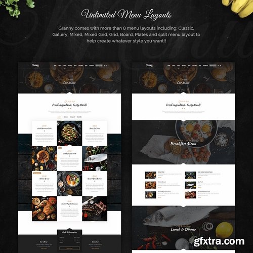 Granny - Elegant Restaurant & Cafe PSD Template