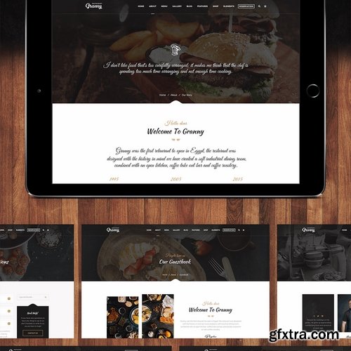 Granny - Elegant Restaurant & Cafe PSD Template