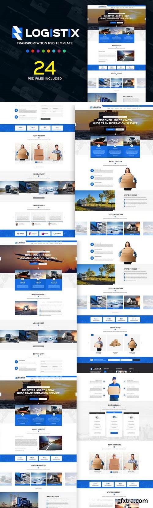 Logistix | Transportation PSD Template