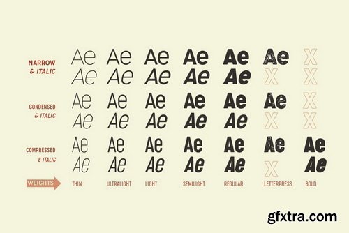 Cocogoose Narrows Font Family