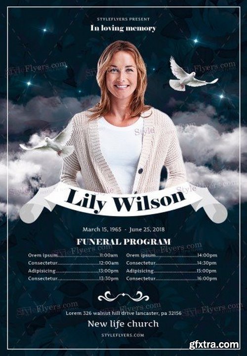 Funeral Program PSD Flyer Template