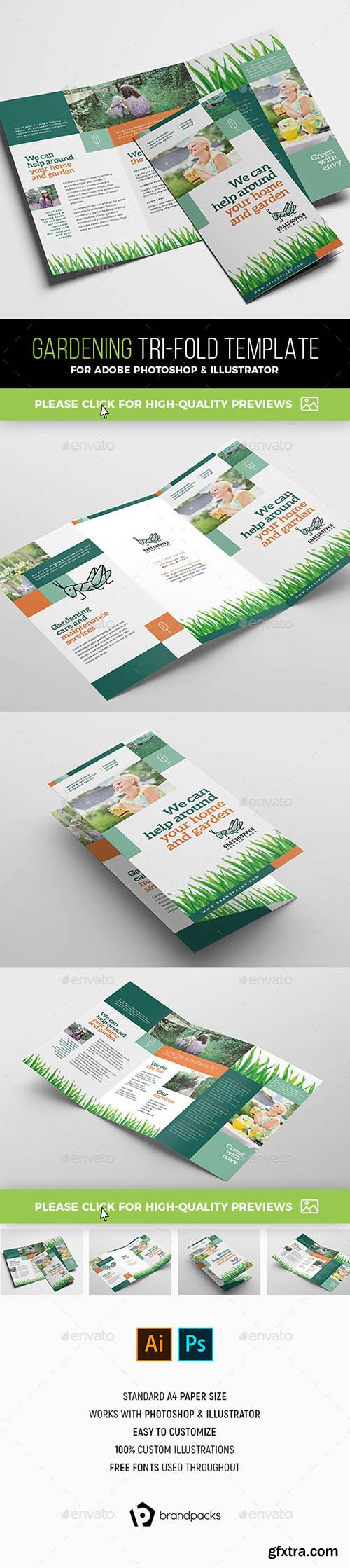 GR - Gardening Tri-Fold Brochure Template 21413616