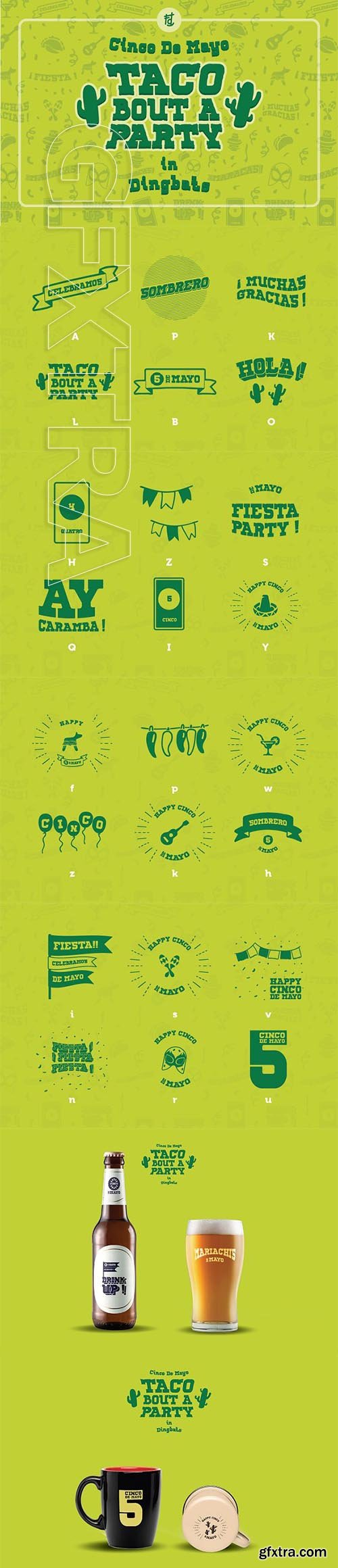 CreativeMarket - Taco Bout A Party Dingbats 2288392