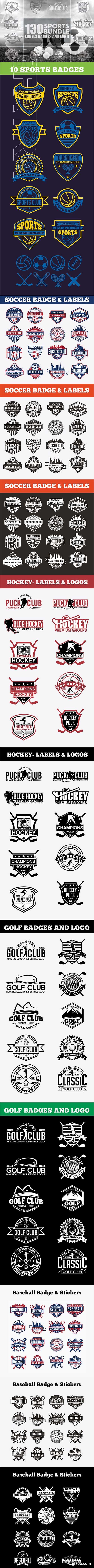 CreativeMarket - SPORTS BADGES AND LOGO BUNDLE 2287991