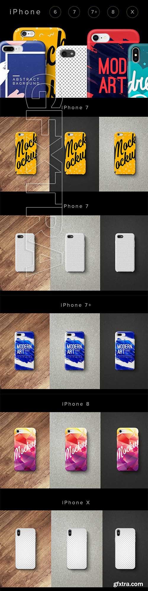 CreativeMarket - Сases iPhone 6, 7, 7plus, 8, X Set 2288586