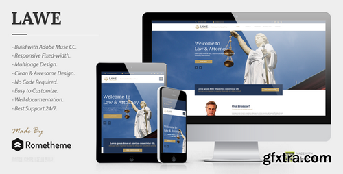 ThemeForest - LAWE 1.0 - Lawyer and Attorney Muse Template 19228156
