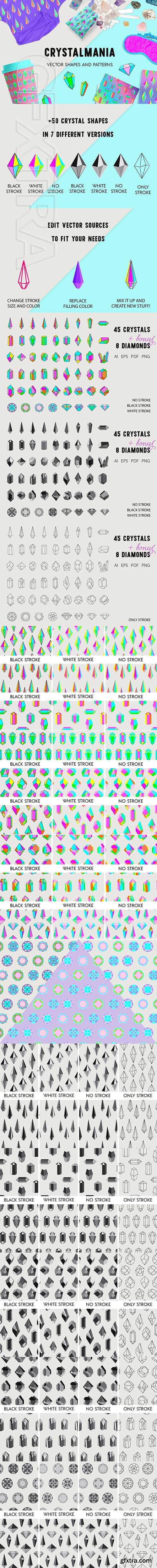 CreativeMarket - Crystalmania - Crystals Vector Pack 2290297