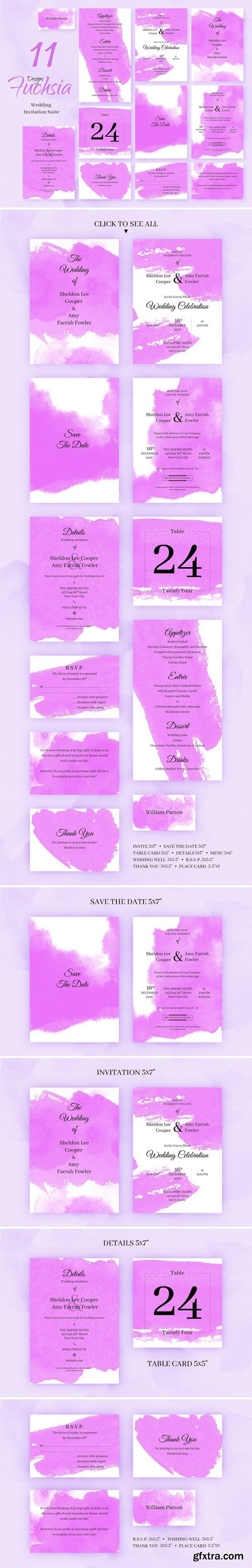 CM - Fuchsia. Wedding Invitation Package 2219620