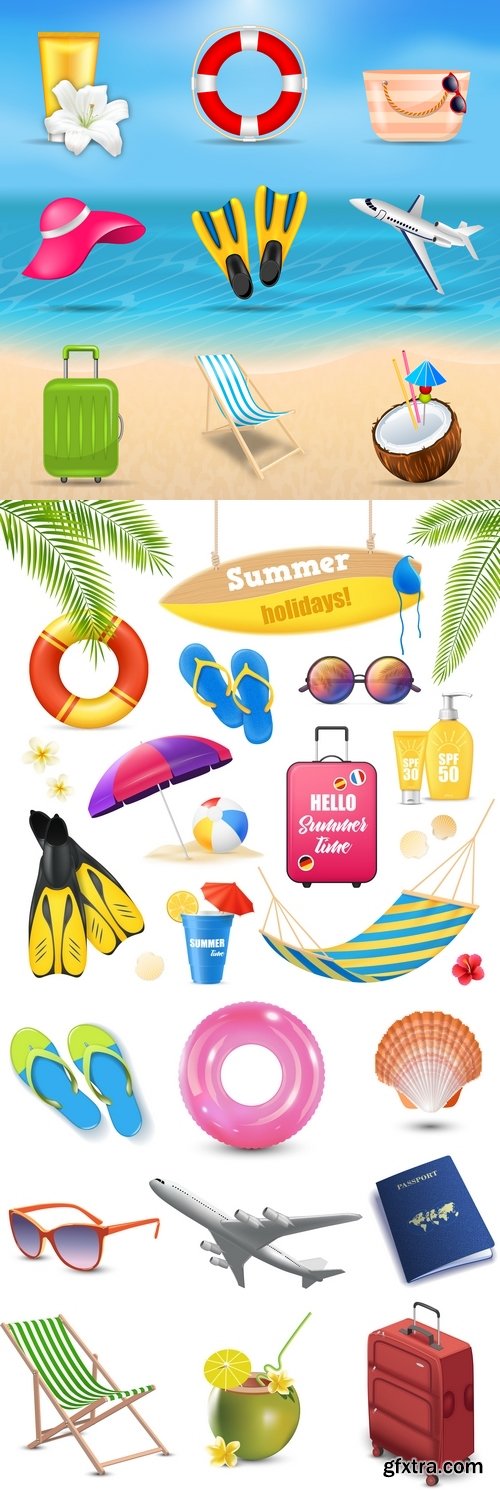 Vectors - Summer Travel Icons Mix