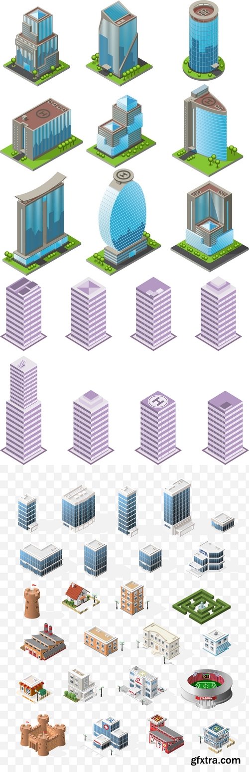 Vectors - Various Isometric Buildings 27