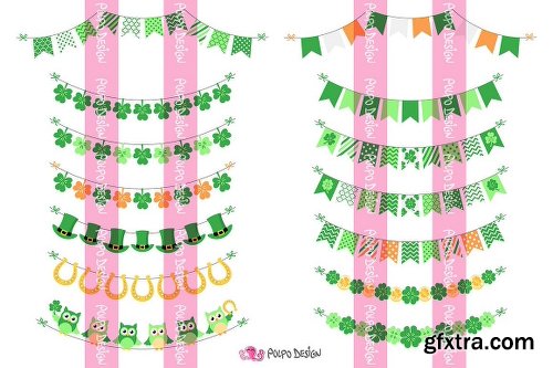 CreativeMarket St. Patrick\'s Day Bunting Banners 2223923