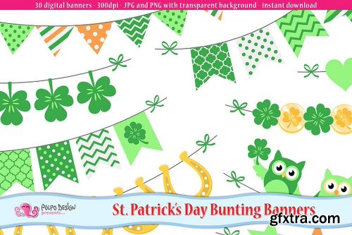 CreativeMarket St. Patrick\'s Day Bunting Banners 2223923