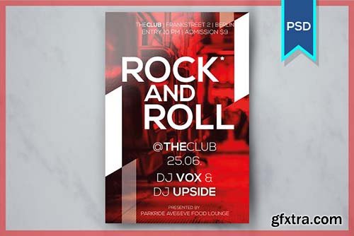 CreativeMarket - Rock and Roll Party Flyer Template 2286712