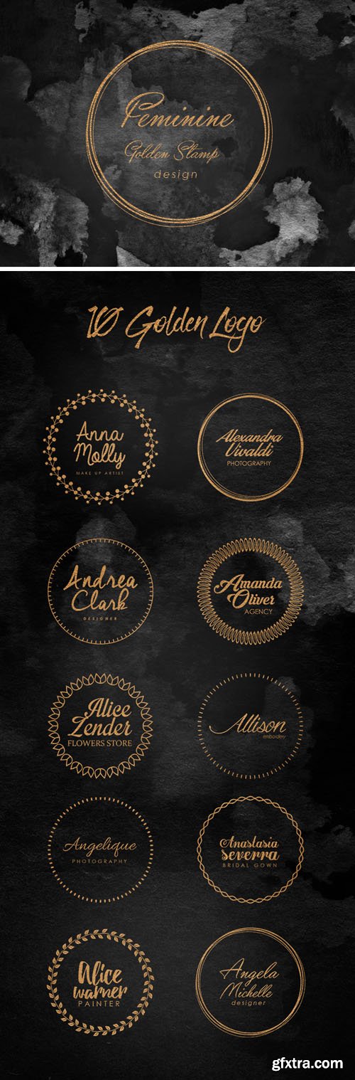 Feminine Golden Stamps (10 PSD)