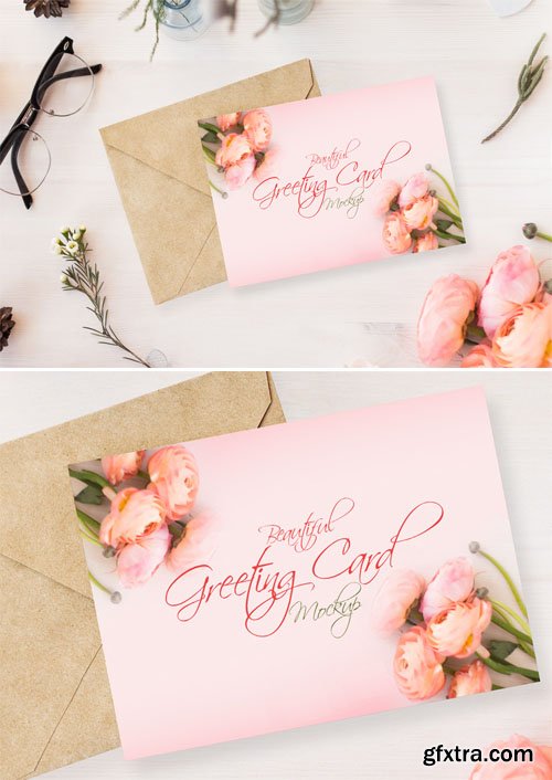 Beautiful Greeting Card PSD MockUp