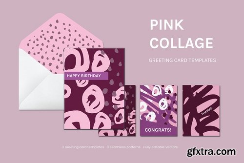 CM - PINK COLLAGE  GREETING CARDS 2261516