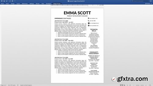 CM - Professional Resume Template Word 2298637