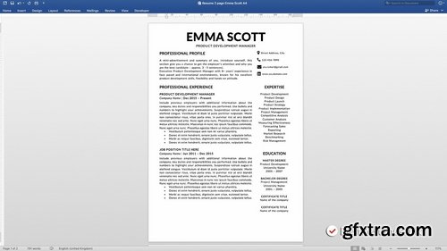 CM - Professional Resume Template Word 2298637