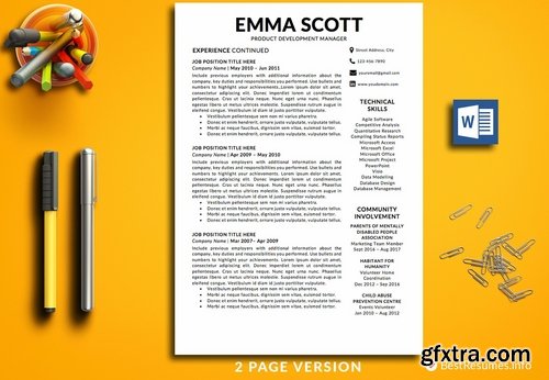 CM - Professional Resume Template Word 2298637