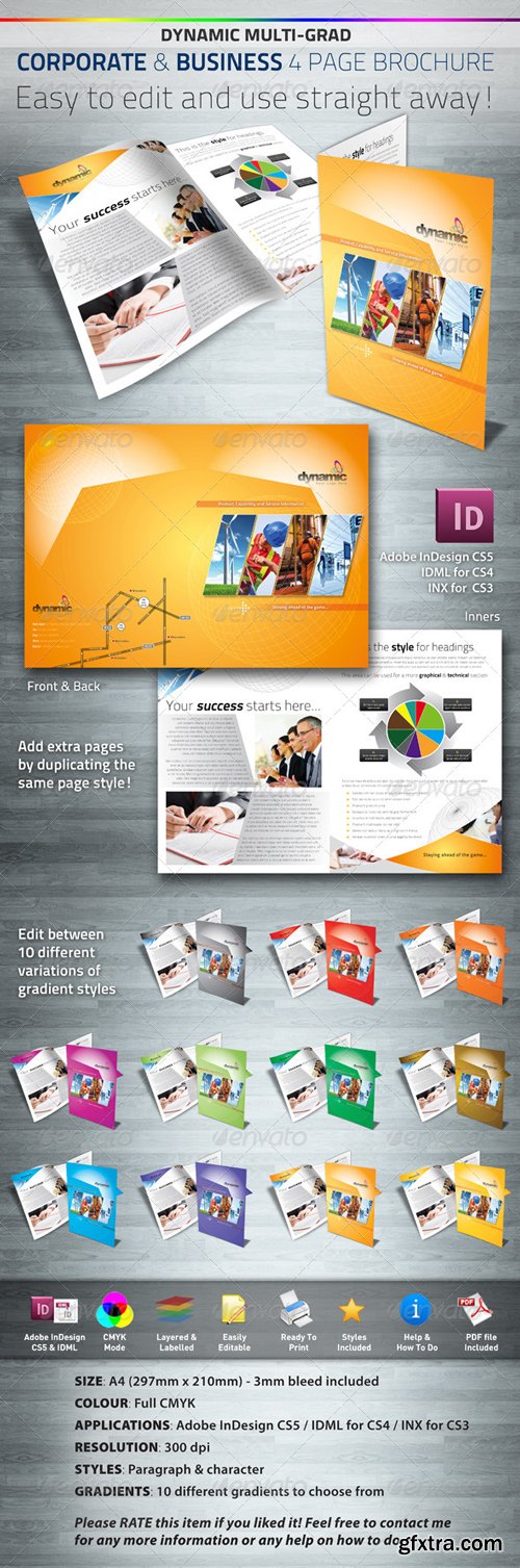 GraphicRiver - Dynamic Corporate & Business 4 Page Brochure - 256330