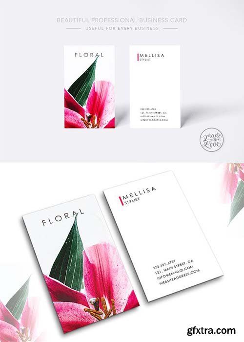 CreativeMarket - Beautiful Floral professional card 2290288