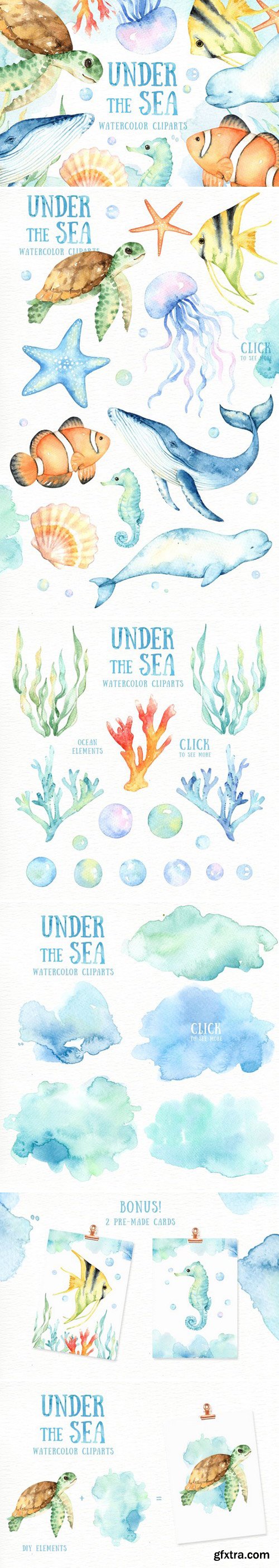 CM - Under the Sea Watercolor Cliparts 2228491