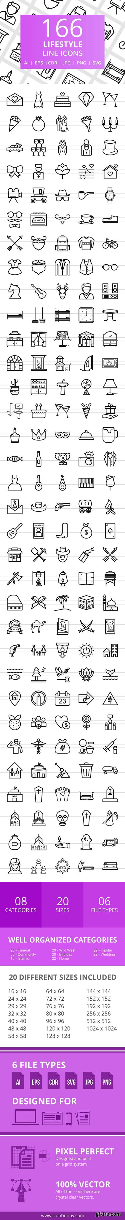 CM - 166 Lifestyle Line Icons 2229655