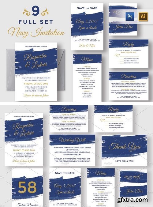 CM - Navy Blue Invitation Suite 1508830