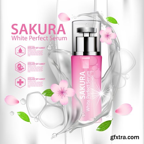 Sakura nature cream serum, collagen solution mask sheet skin care cosmetic