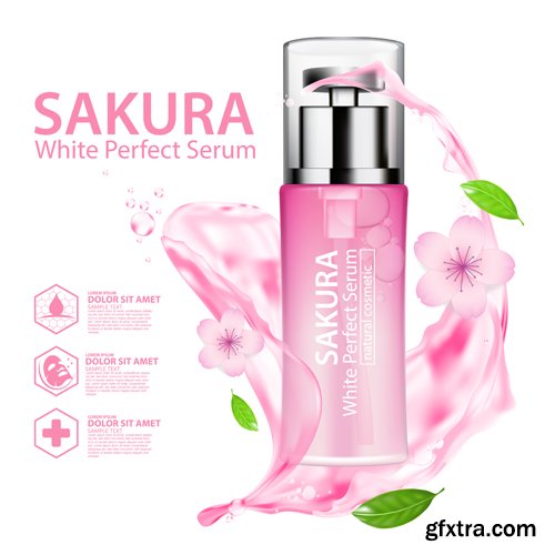 Sakura nature cream serum, collagen solution mask sheet skin care cosmetic