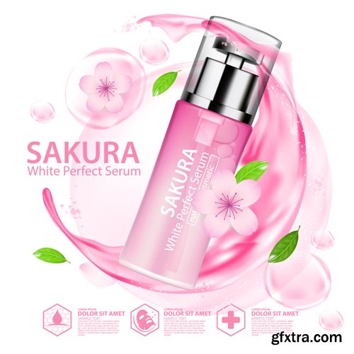 Sakura nature cream serum, collagen solution mask sheet skin care cosmetic