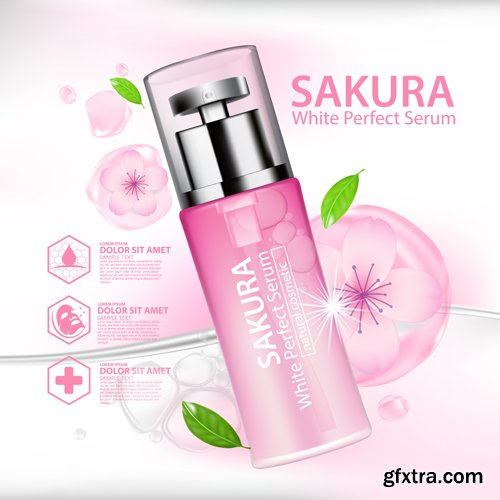 Sakura nature cream serum, collagen solution mask sheet skin care cosmetic