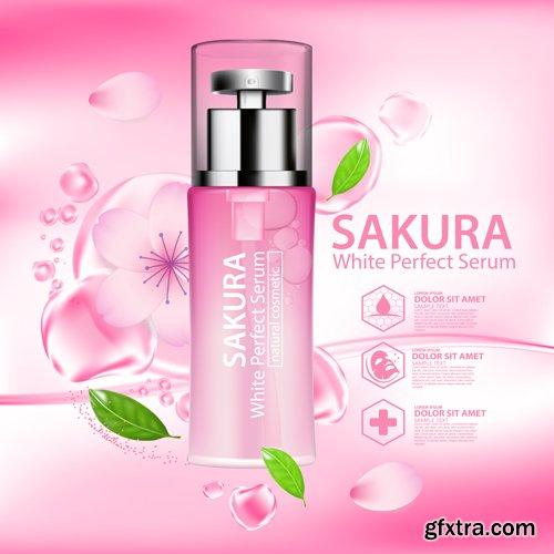 Sakura nature cream serum, collagen solution mask sheet skin care cosmetic