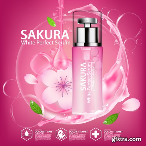 Sakura nature cream serum, collagen solution mask sheet skin care cosmetic