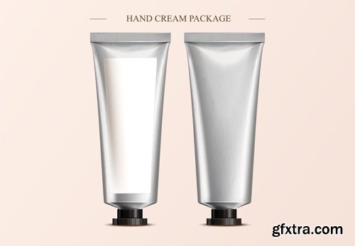 Rose hand cream ads in 3d vector illustration