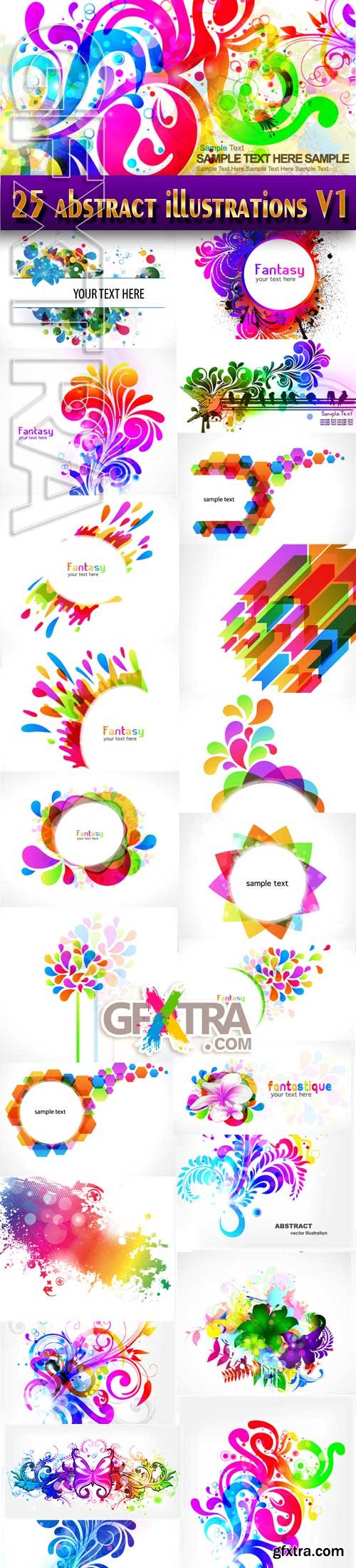 25 abstract illustrations V1 - Stock Vector