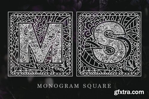 CreativeMarket Monogram · 5 fonts · 20 frames 2295473