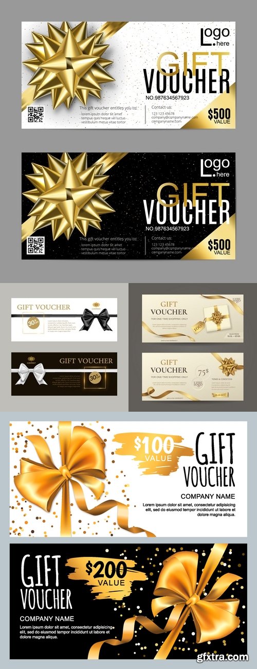 Vectors - Voucher Templates with Bows