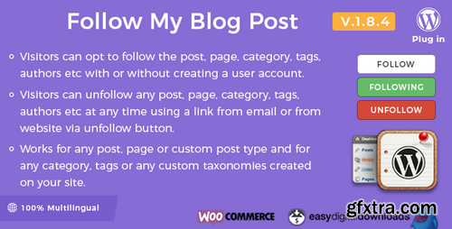 CodeCanyon - Follow My Blog Post v1.8.4 - WordPress Plugin - 6107586