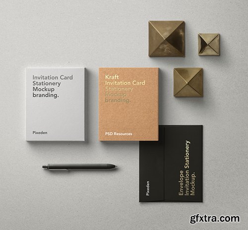 Psd Invitation Card Mockup Vol 8