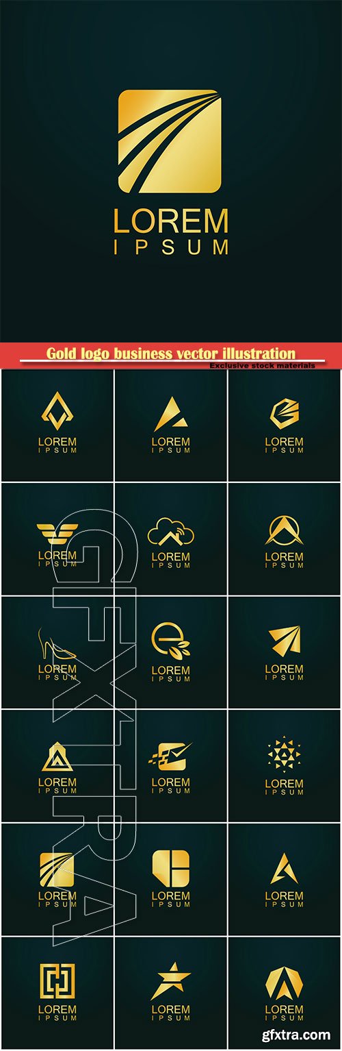 Gold logo business vector abstract illustration # 46