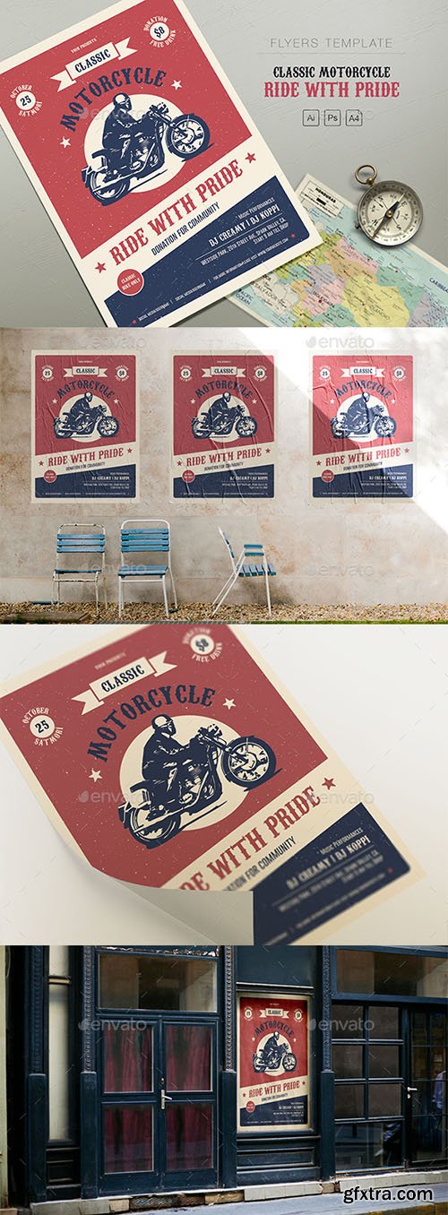 Classic Motorcycle - Ride with Pride Flyers 21417841