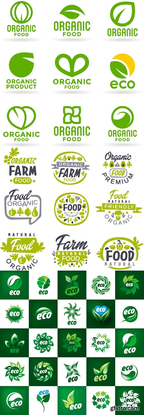 Vectors - Organic Food Symbols Set