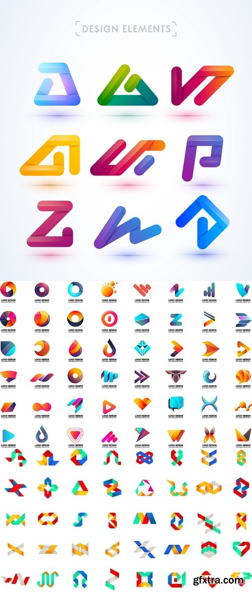 Vectors - Abstract 3D Logo Set 24