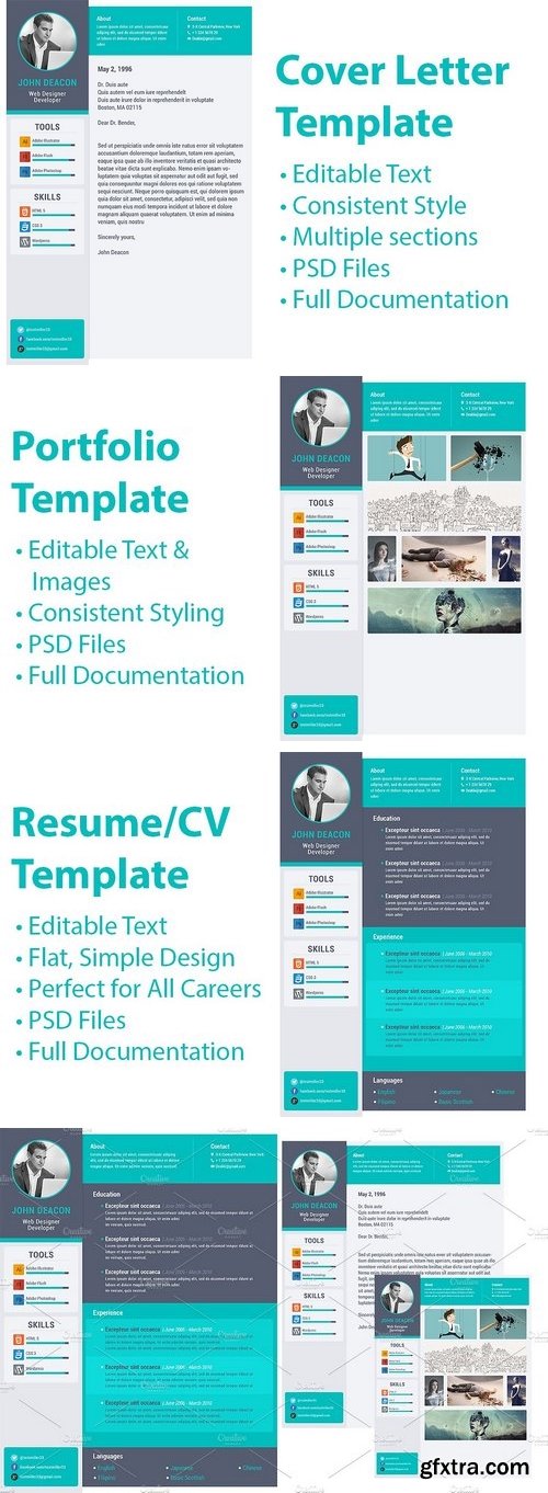 CM - Flat Design Minimal Resume Template 1541730