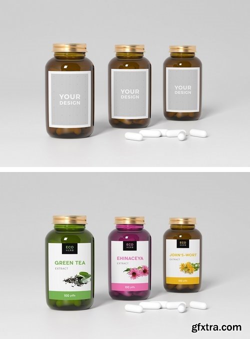 CM - Medical mockup of three bottle 1541727