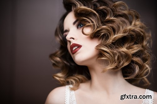 Women\'s hair style curly hair make-colored hair 25 HQ Jpeg