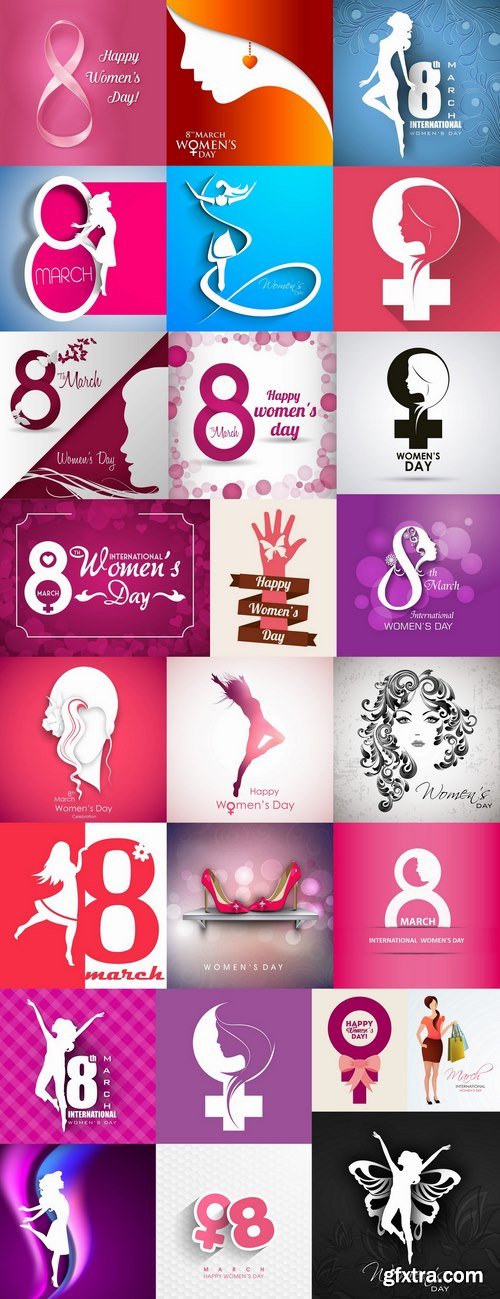 March 8 gift card flyer poster vector image 25 EPS